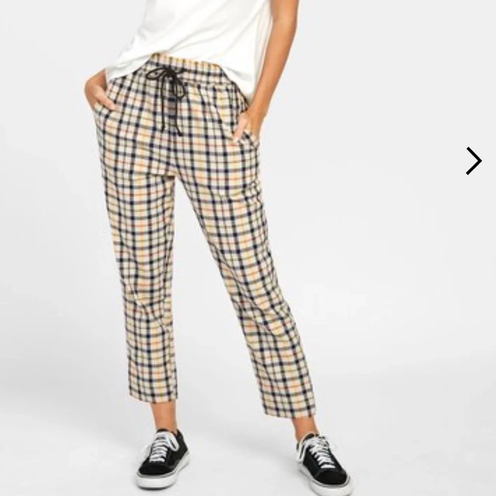 🔥 RVCA TETRAS PLAID HIGH RISE RETRO PANT FOR WOMEN 🔥 - Picture 9 of 12